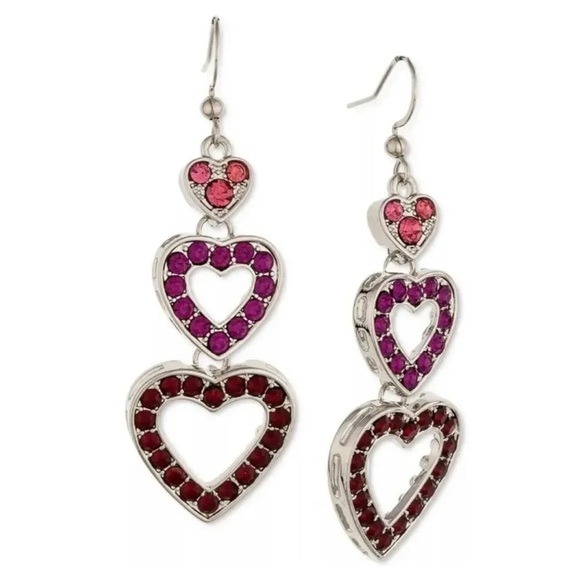 Betsey Johnson Heart Earrings - Picture 1 of 2